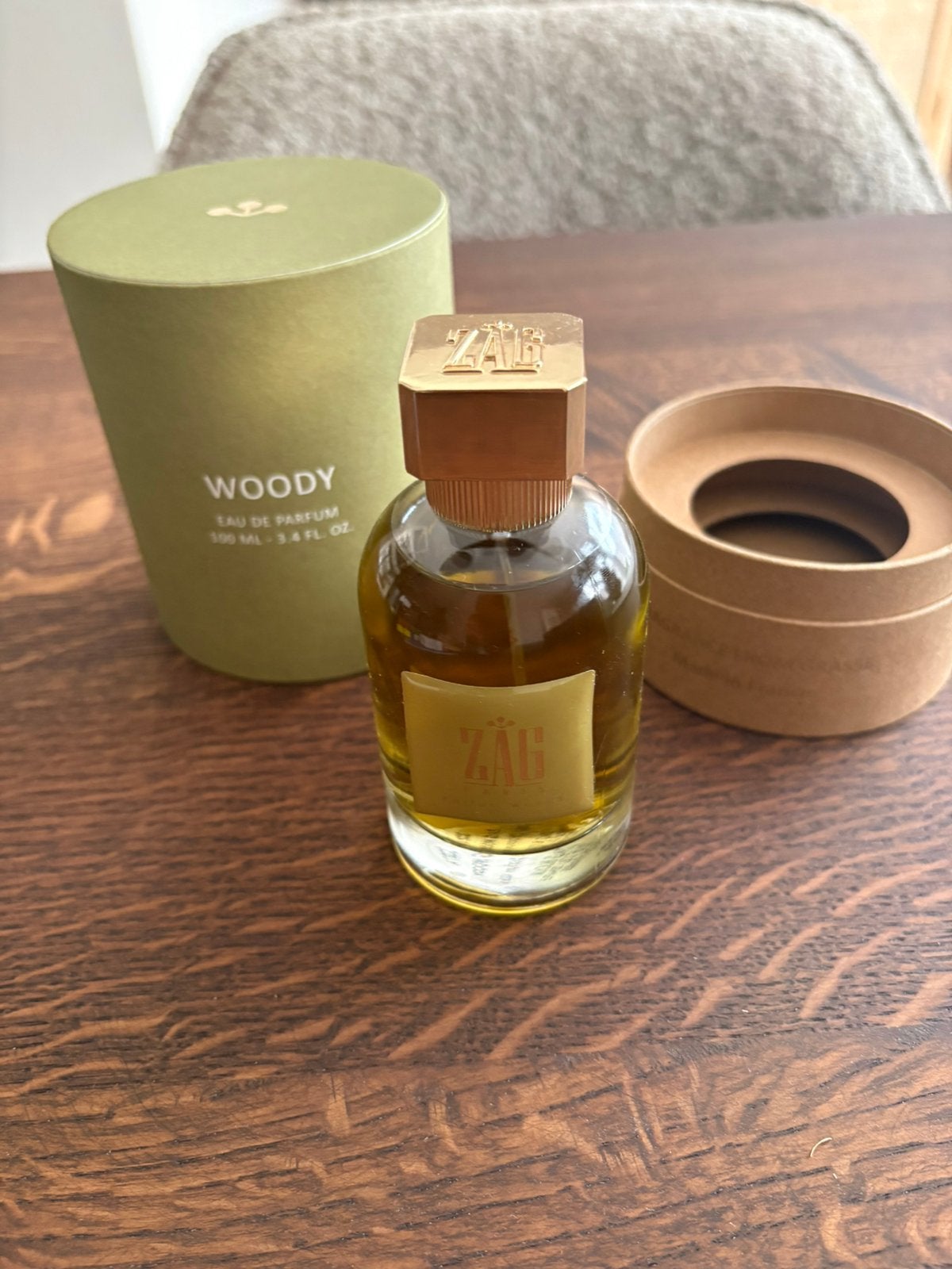 ZAG WOODY eau de parfum 100ml NIEUW!, Verzamelen, Ophalen of Verzenden, Nieuw, Parfumfles