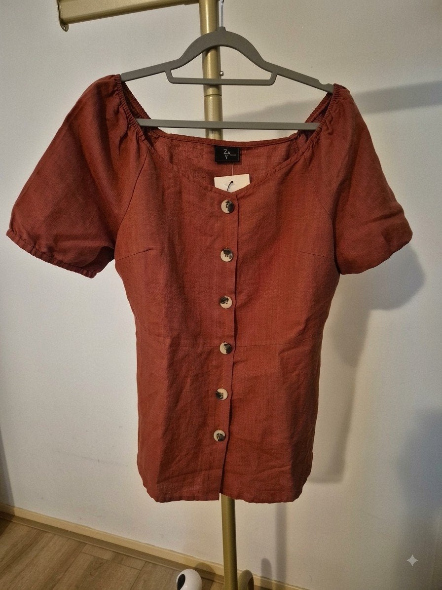 ZAY/Zizzi Blouse - 100% Katoen - Maat 42-44, Kleding | Dames, Maat 42/44 (L), Nieuw, Oranje, Ophalen of Verzenden