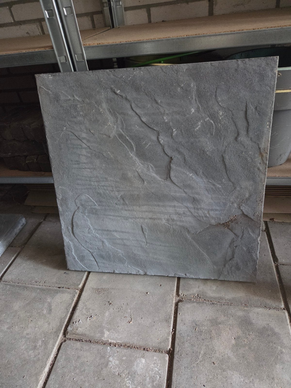 2 Natuurstenen terrastegels, donkergrijs, 60x60 cm, Ophalen, Gebruikt, Terrastegels, Natuursteen