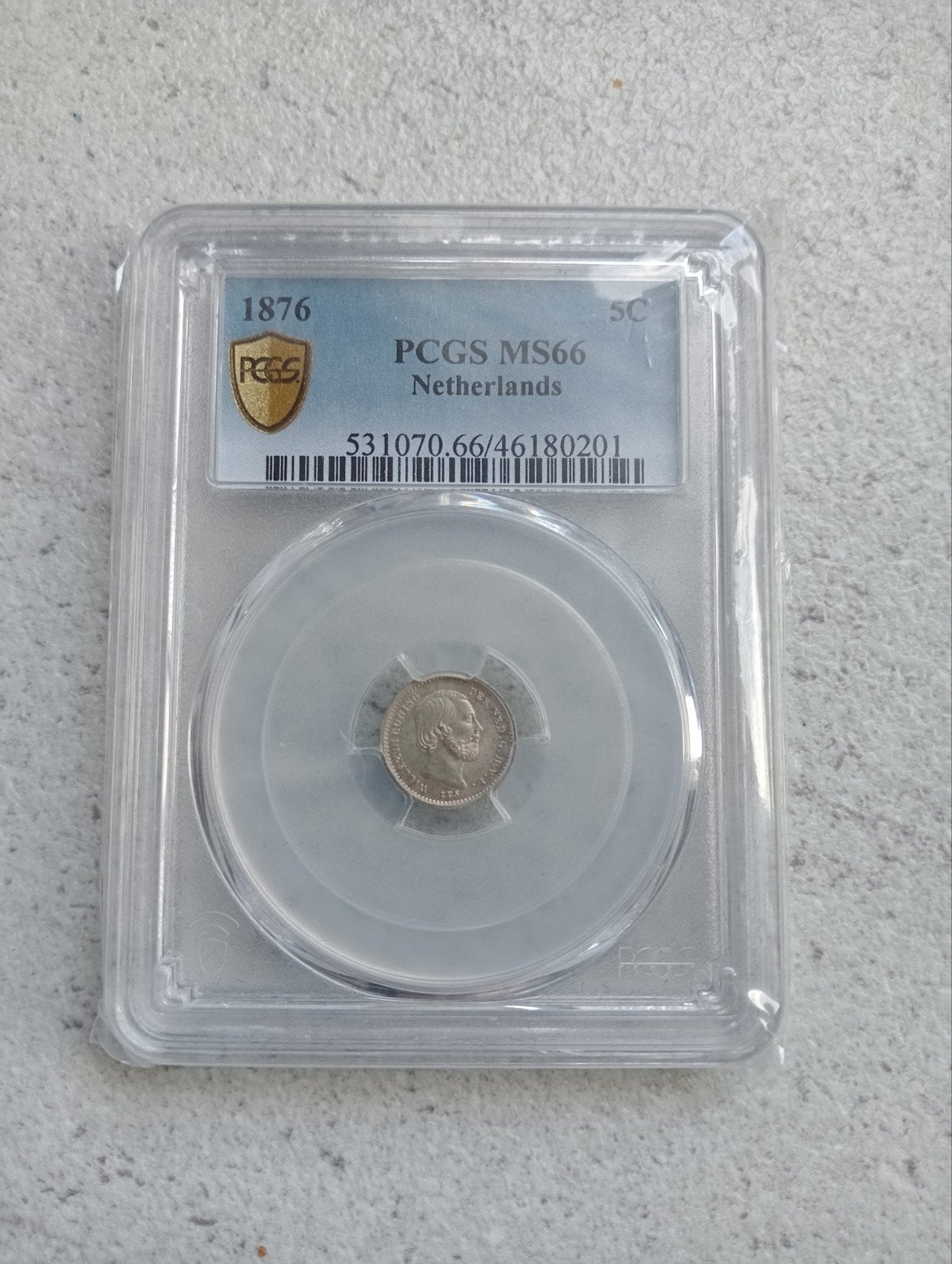 5 Cent 1876 MS66, Postzegels en Munten, Munten | Nederland, Koning Willem III, Zilver, Ophalen of Verzenden, Losse munt