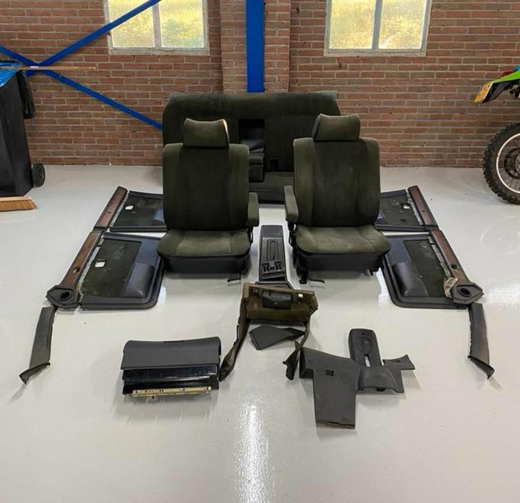 BMW E23 Interieur Compleet Donkergroen Velours Origineel, Auto-onderdelen, Interieur en Bekleding, Gebruikt, BMW, BMW, BMW