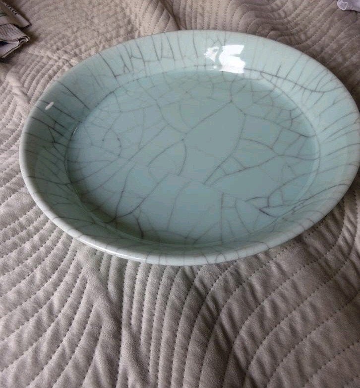 Zeer grote zware Chinese celadon schaal, Ophalen of Verzenden