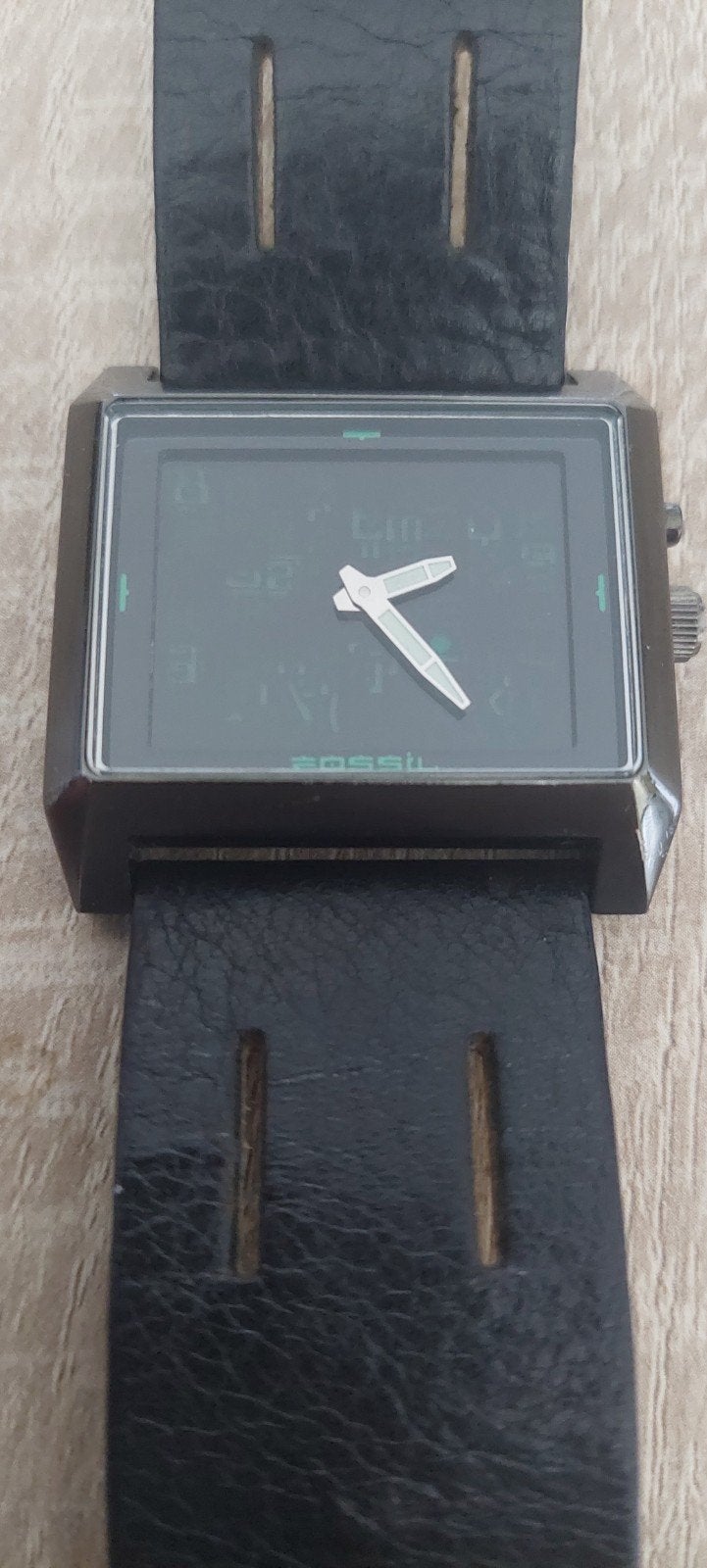 matrix Fossil JR-8346 Herenhorloge - Zwart leer en staal, Ophalen of Verzenden