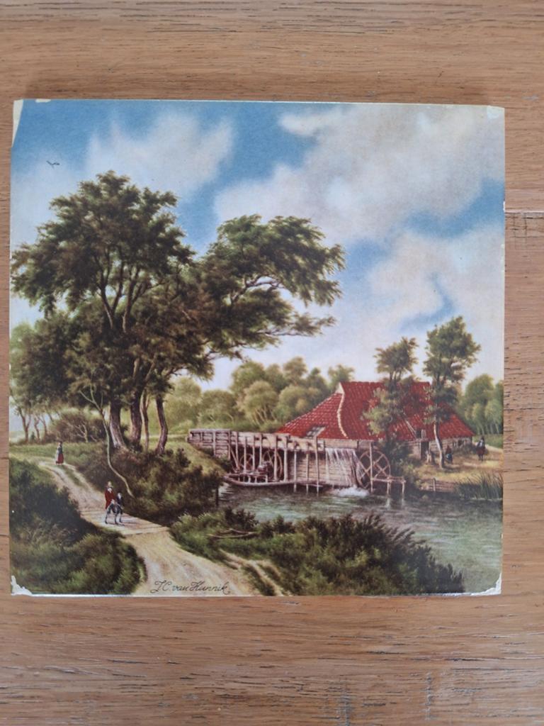 Vintage Mosa Holland Tegel - Molenlandschap, Ophalen of Verzenden