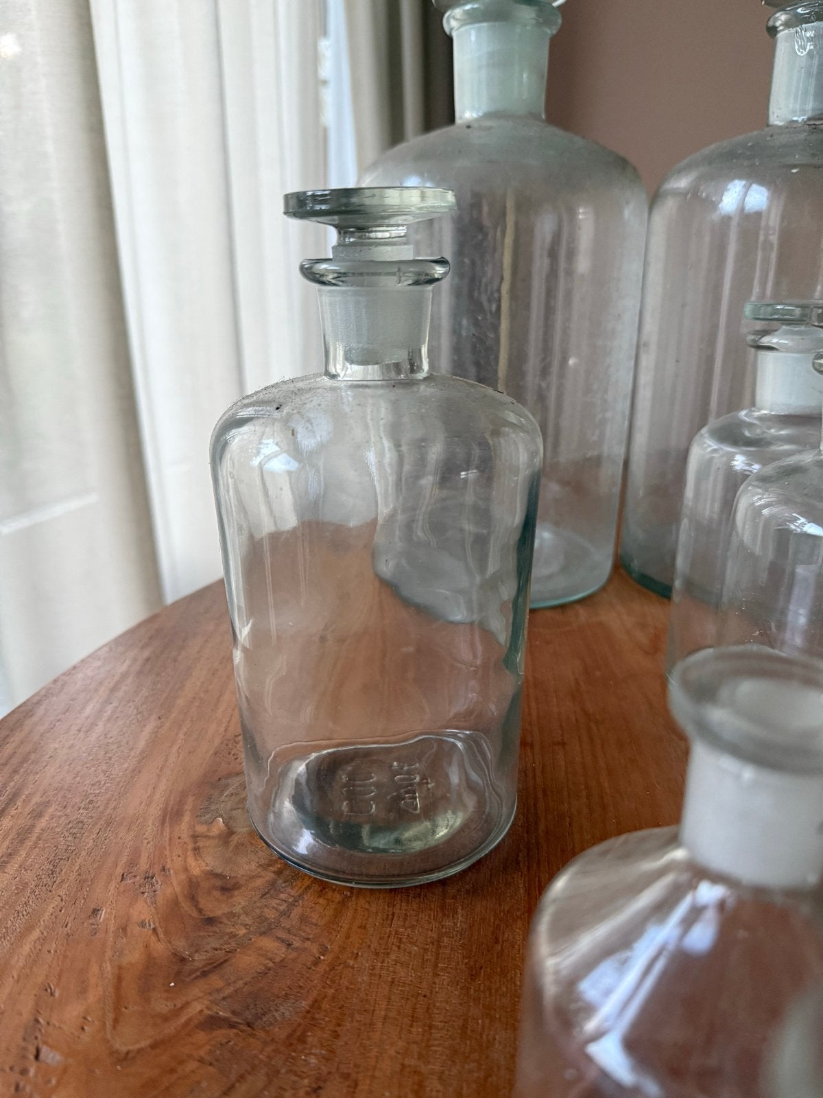 1 vintage apothekersfles/stolpfles incl. geslepen stolp, Ophalen