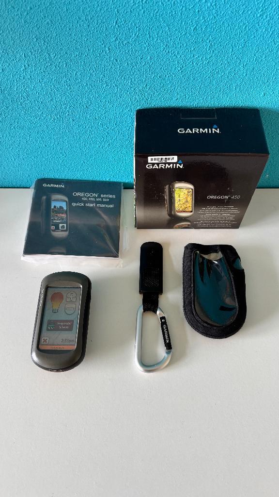 Garmin Oregon 450 inc doos, hoesje en karabijnhaak, Sport en Fitness, Bergsport en Wandelen, Ophalen of Verzenden, Gebruikt, Navigatie of Gps
