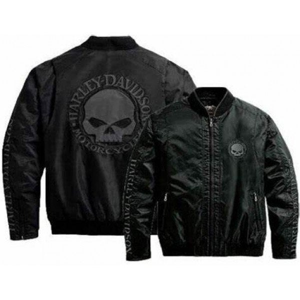 Harley Willy G Skull nylon bomber jas/jacket. black. Nieuw., Motoren, Ophalen of Verzenden, Nieuw met kaartje, Jas | textiel