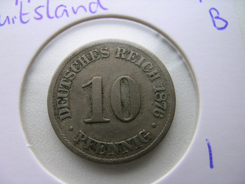 10 Pfennig 1876 B Duitsland, Ophalen of Verzenden, Duitsland, Losse munt