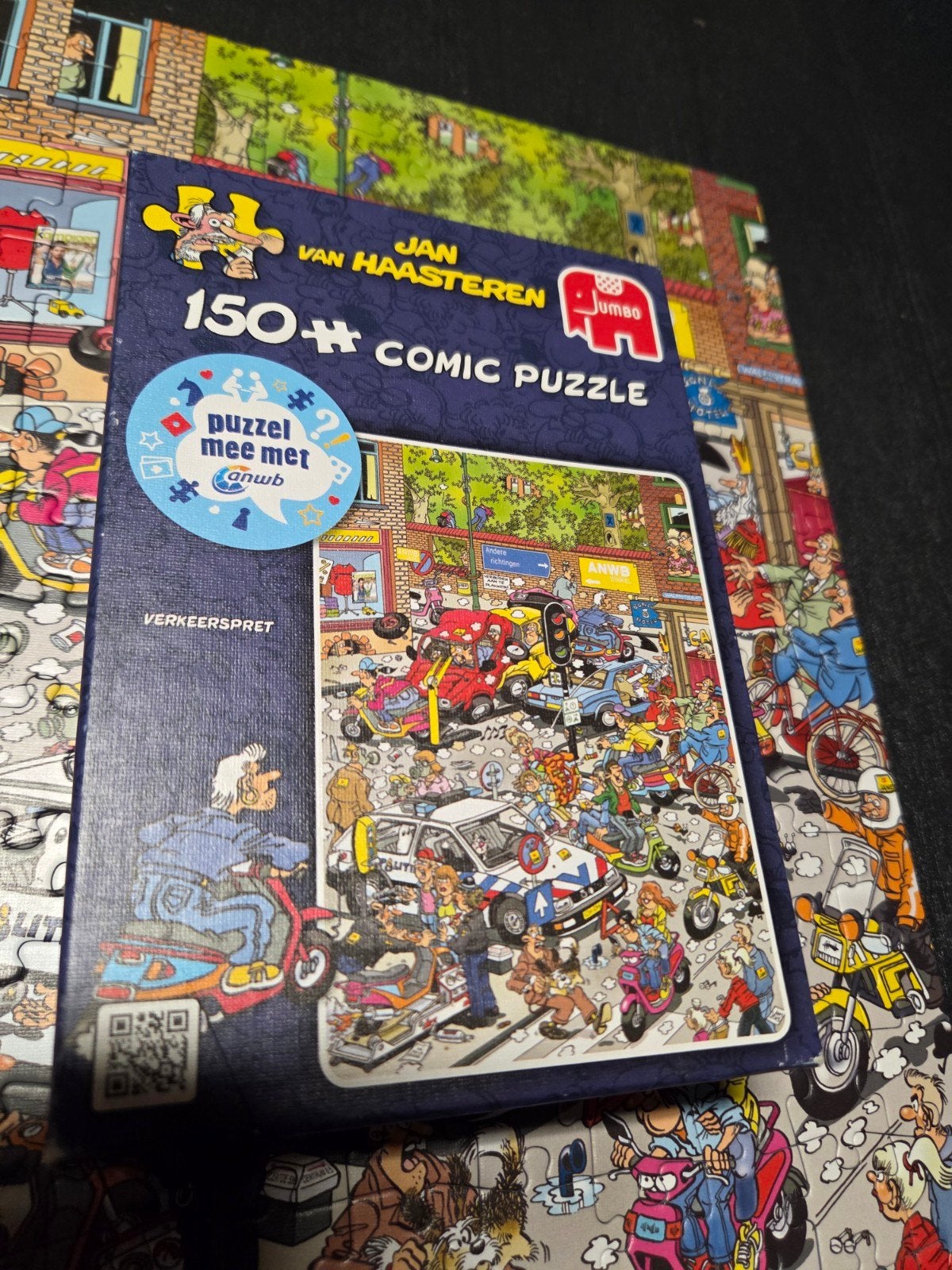 jan van haasteren puzzel van ANWB Verkeerspret 150 stuks, Ophalen of Verzenden, Minder dan 500 stukjes, Zo goed als nieuw, Legpuzzel