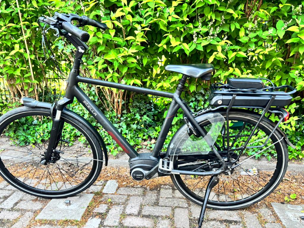 Stella vicenza elektrische herenfiets bosch middenmotor, Zo goed als nieuw, 50 km per accu of meer, 55 tot 59 cm, Ophalen