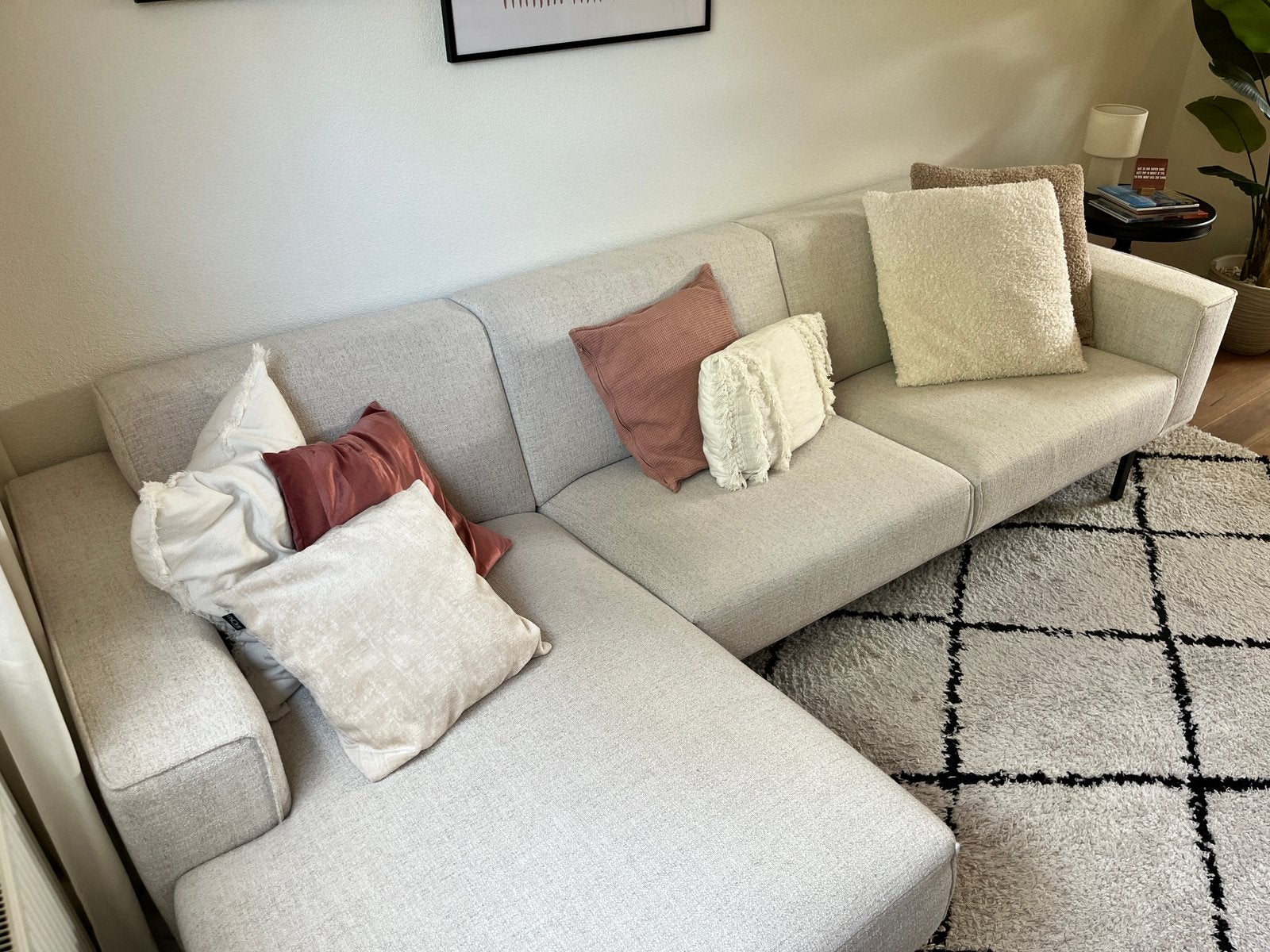 Moderne Hoekbank met Longchair, Ophalen, Gebruikt
