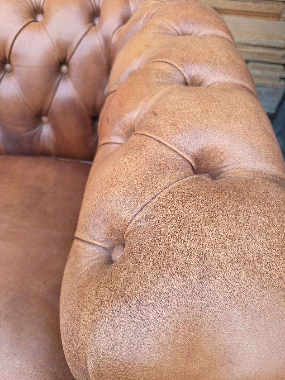 Luxe Chesterfield Bank Klassiek en Comfortabel + BEZORGING, Gebruikt, ., Ophalen of Verzenden, Rechte bank
