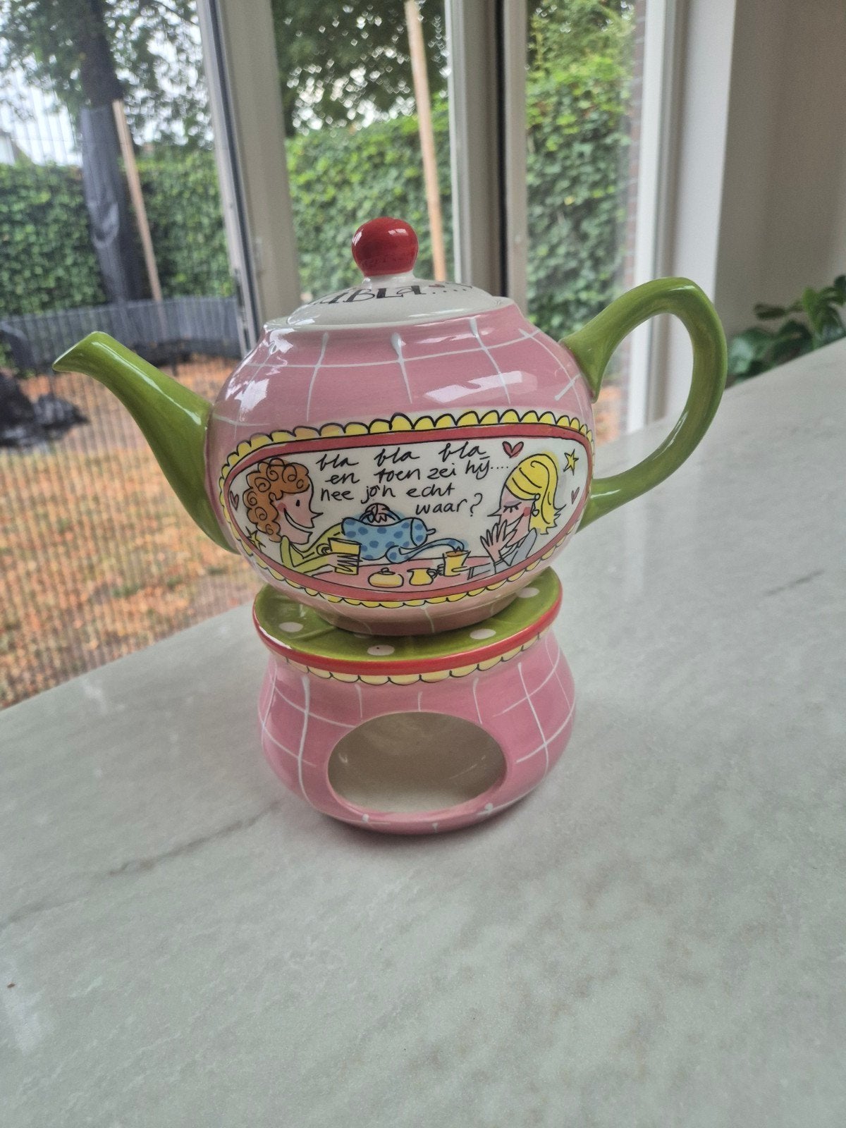 Theepot Blond Amsterdam met theelichthouder, Ophalen, Aardewerk, Overige typen