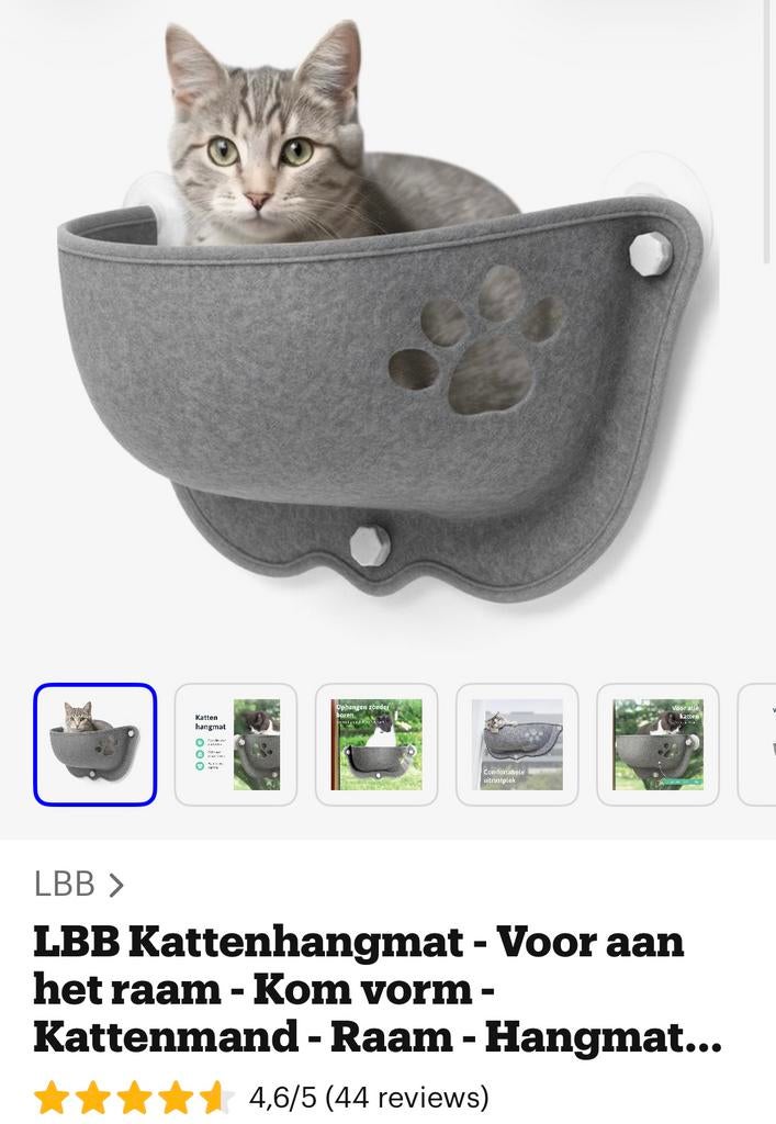 Kattenhangmat voor aan het raam. NIEUW, Ophalen of Verzenden, Zo goed als nieuw