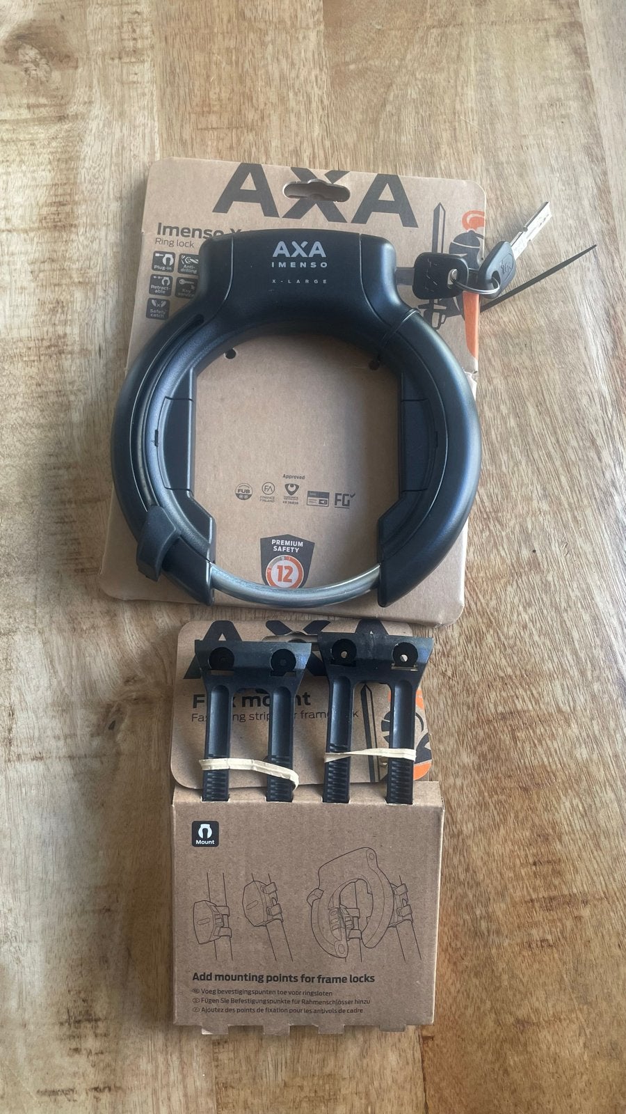AXA Immenso X-Large Ringslot + mounting strips, Fietsen en Brommers, Fietsaccessoires | Fietssloten, Ophalen of Verzenden, Nieuw