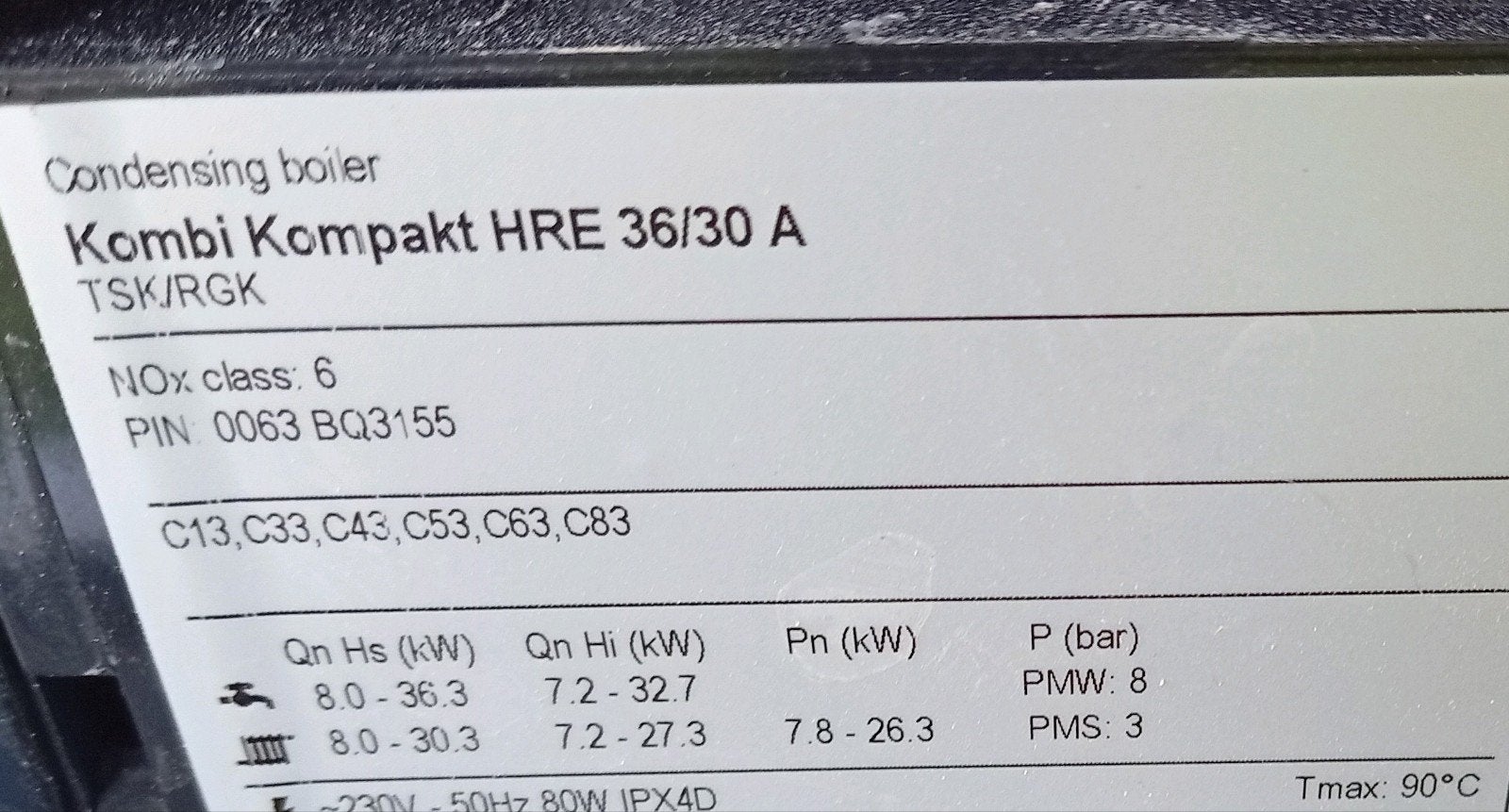 Intergas HRE 36/30 A 23.09.2022 geplaatst-met factuur 🚿CW5, Ophalen, Minder dan 60 cm, Cv-ketel of Combi-ketel, 30 tot 80 cm