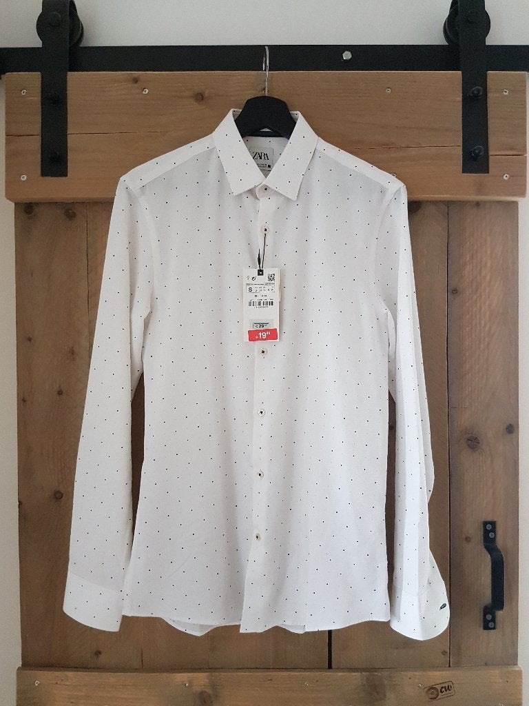 Herenblouse / hemd / overhemd maat S nieuw, Zara, Halswijdte 38 (S) of kleiner, Wit, Nieuw
