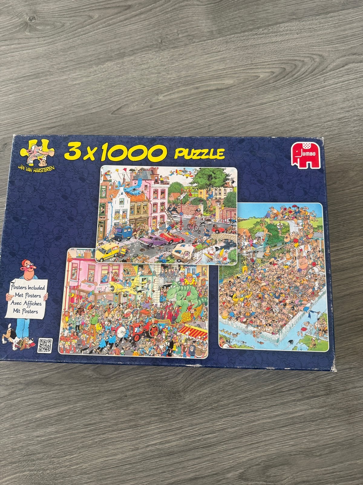 Jan van haasteren puzzel 3 x 1000 stukjes, Ophalen, 500 t/m 1500 stukjes, Zo goed als nieuw