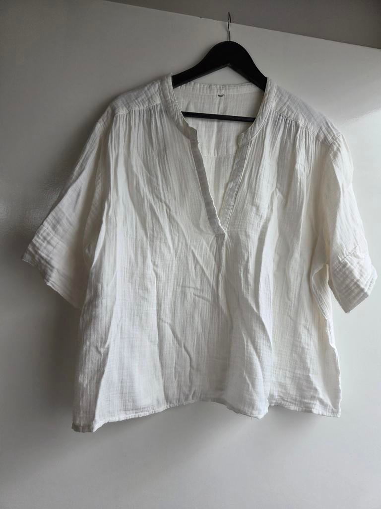Hema mousseline blouse wit XL, Kleding | Dames, Blouses en Tunieken, Ophalen of Verzenden