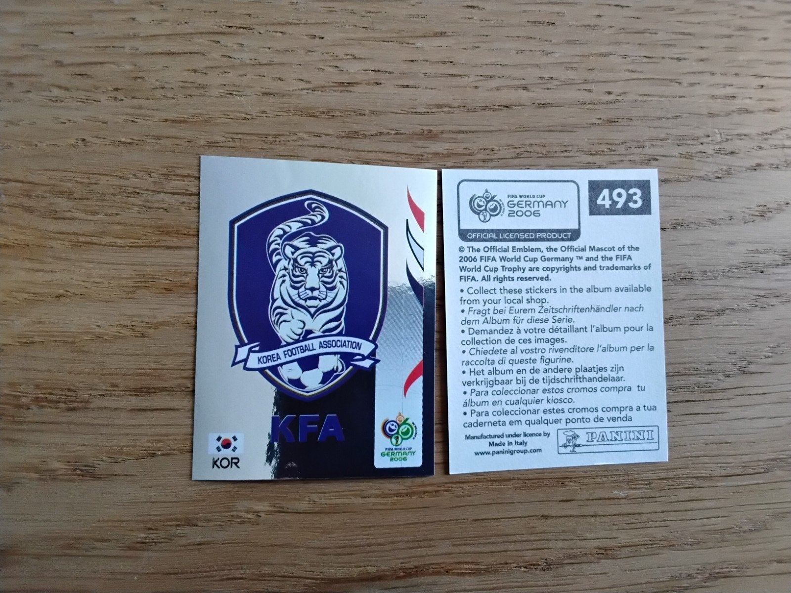Panini WK 2006 Sticker Logo Korea #493, Ophalen of Verzenden, Zo goed als nieuw, Poster, Plaatje of Sticker