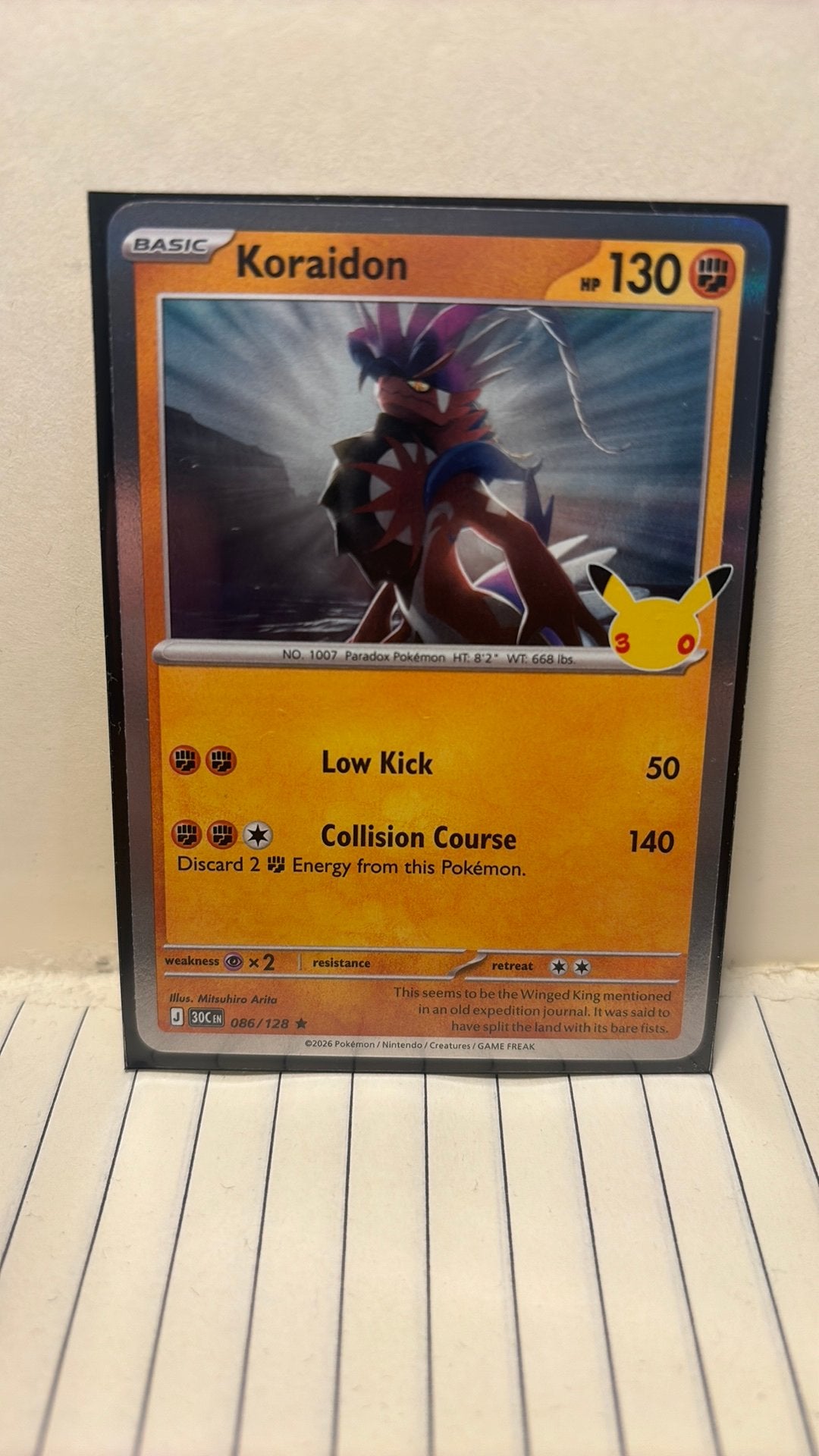 Koraidon 086/128 holo 30th Celebration Pokémon kaart, Ophalen of Verzenden, Nieuw