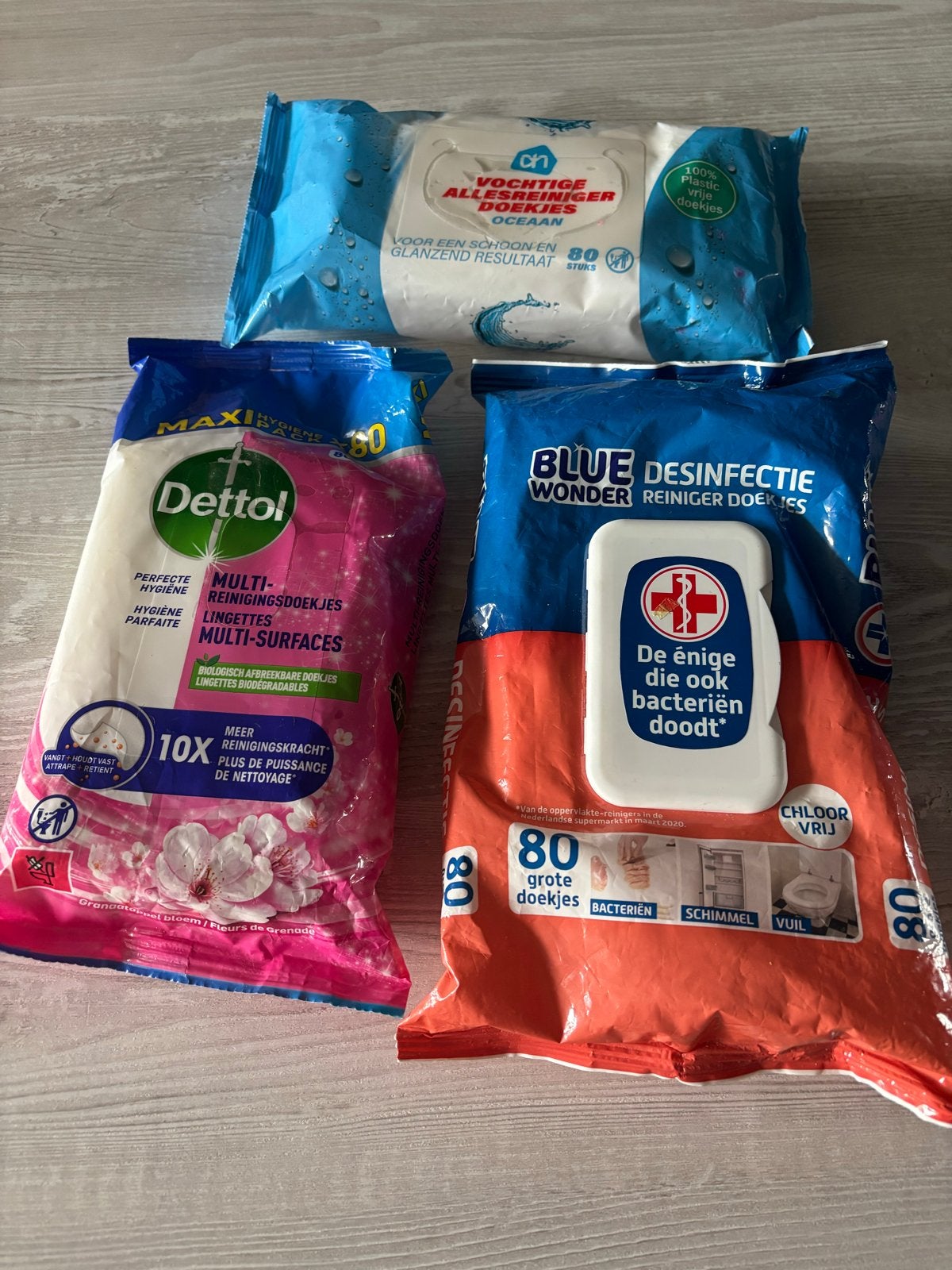 Schoonmaakdoekjes: Dettol, Blue Wonder, AH Vochtig, Ophalen of Verzenden, Schoonmaakmiddel