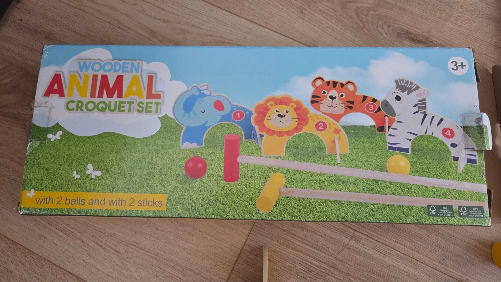 Houten Dieren Croquet Set voor Kinderen, Ophalen of Verzenden, Zo goed als nieuw, Jongen of Meisje