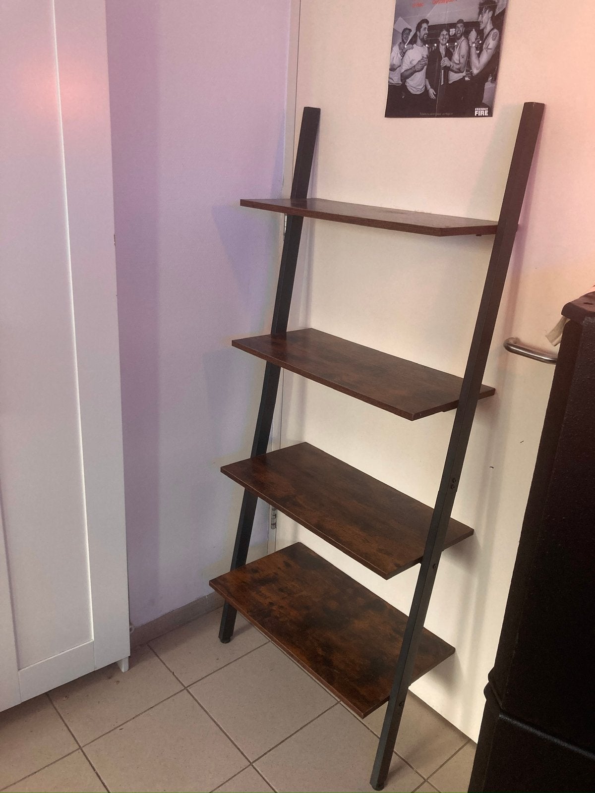 Schuine Stellage Kast Bruin Hout Industrieel, Ophalen, Zo goed als nieuw