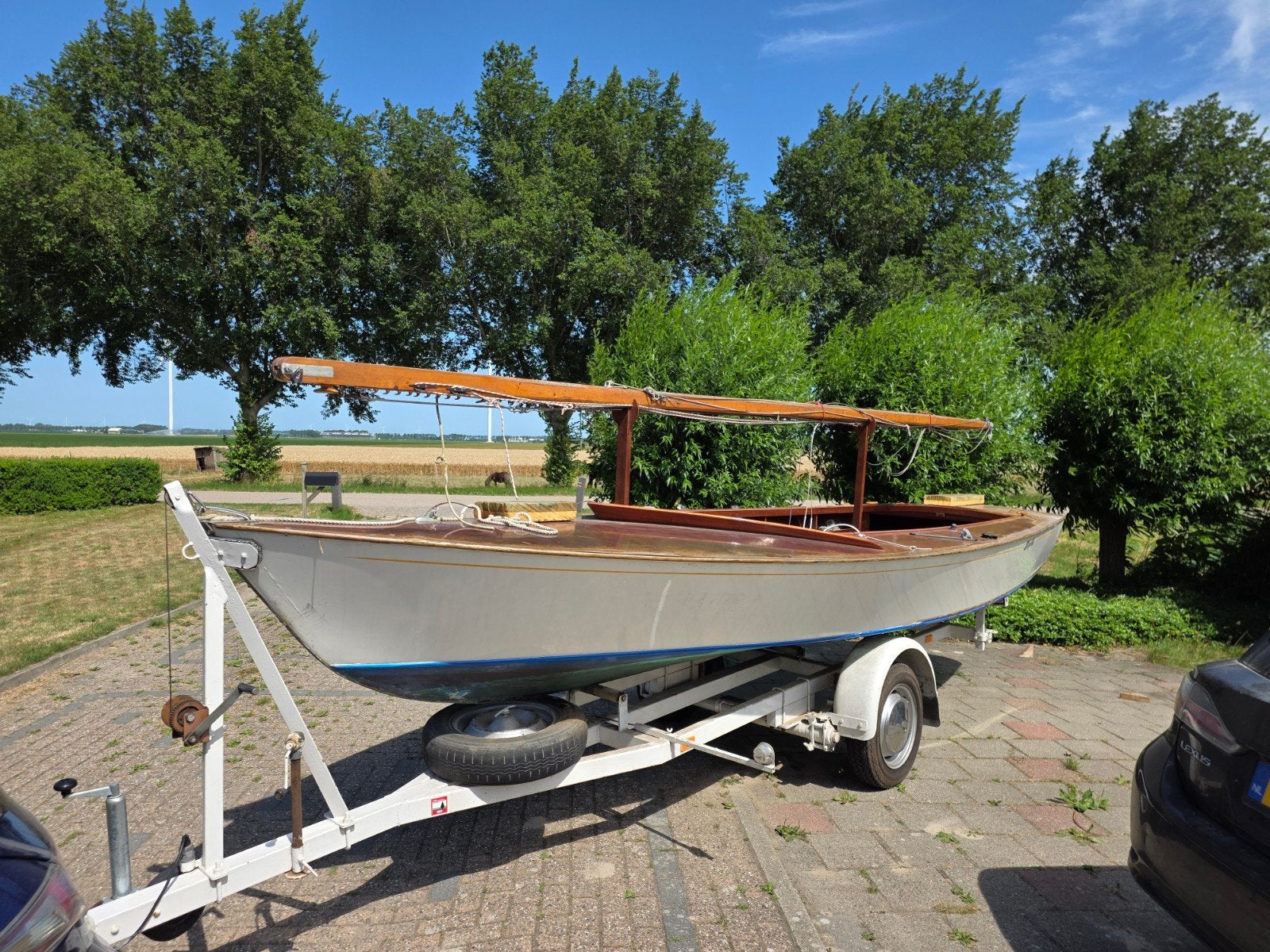 Houten zeilboot 'Scylla' met trailer, Ophalen of Verzenden, Gebruikt, Hout, Klassieker