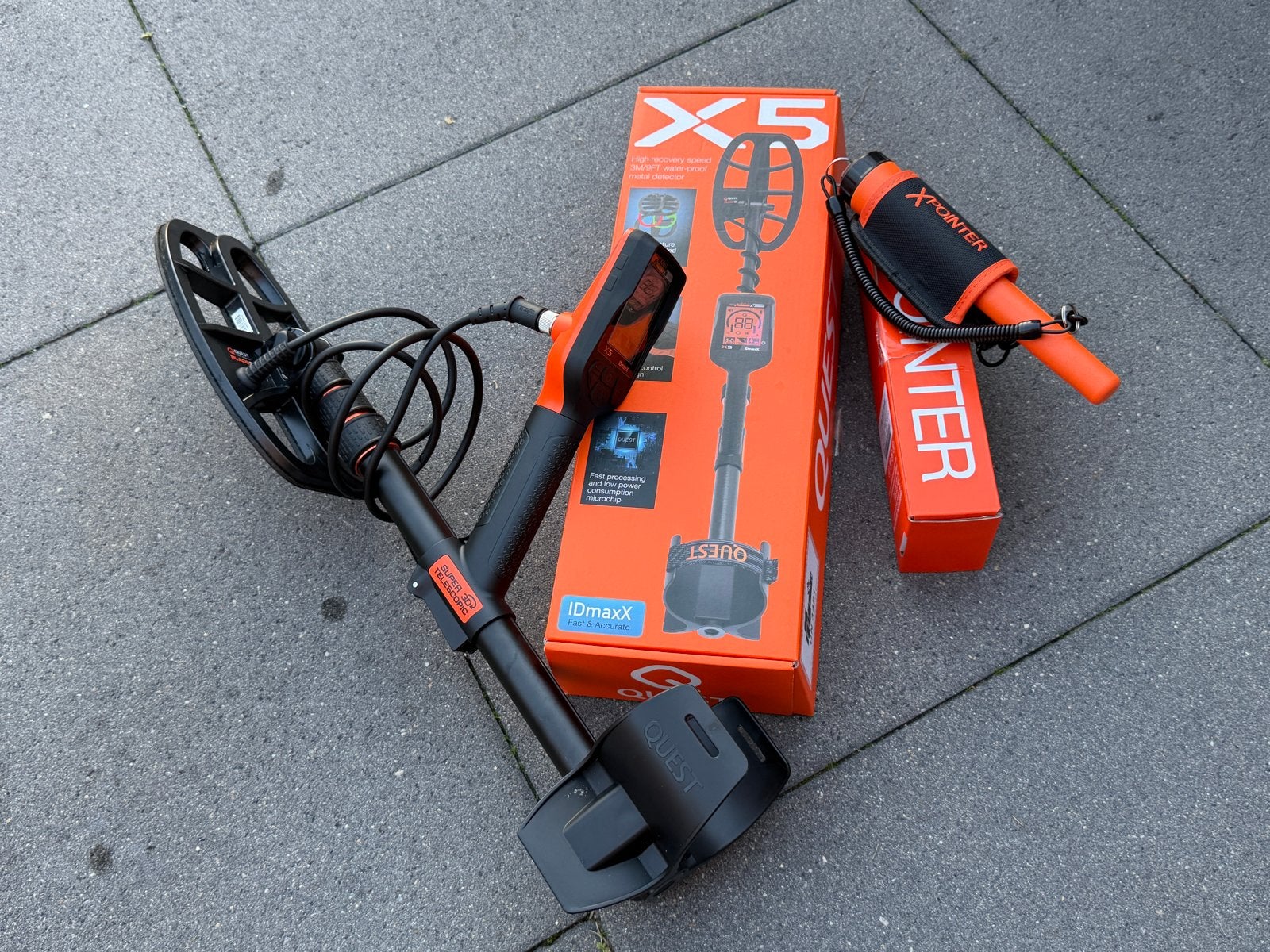 Quest X5  IDmaxX metaaldetector + Xpointer Pinpointer