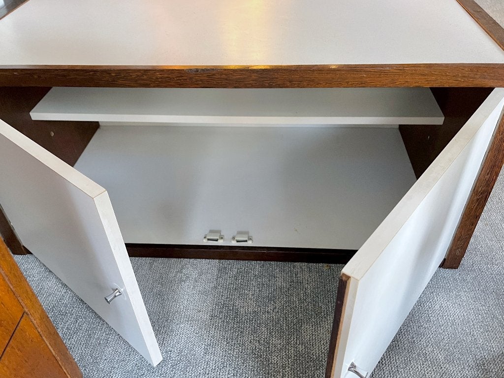 mid century stijl wandmeubel room divider hout wit, Ophalen, -, 200 cm of meer, 75 cm of meer