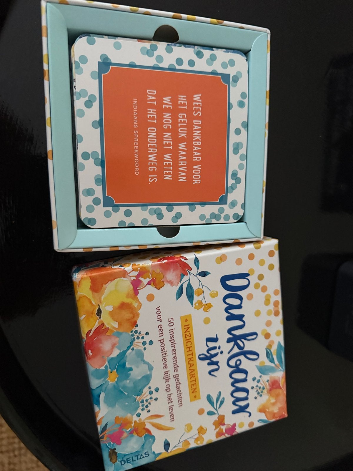 Dankbaar zijn Inzichtkaarten - 50 inspirerende gedachten, Ophalen of Verzenden, Zo goed als nieuw, Esoterie en Spiritualiteit