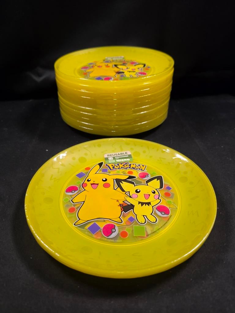 Pokémon kinderbordjes set 4 stuks geel herbruikbaar, Overige materialen, ., Nieuw, Ophalen of Verzenden
