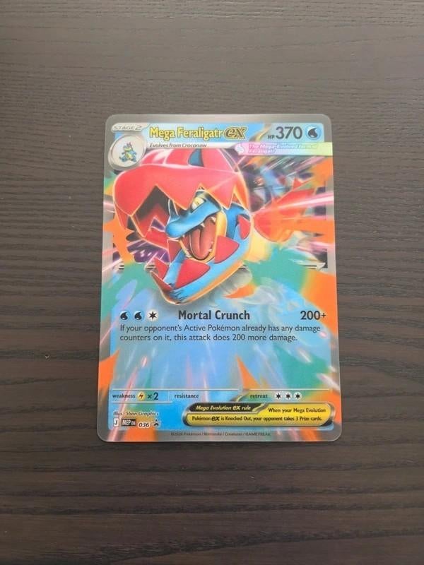 Pokemon Mega Feraligatr EX Jumbo Promo kaart, Ophalen of Verzenden, Nieuw, Losse kaart