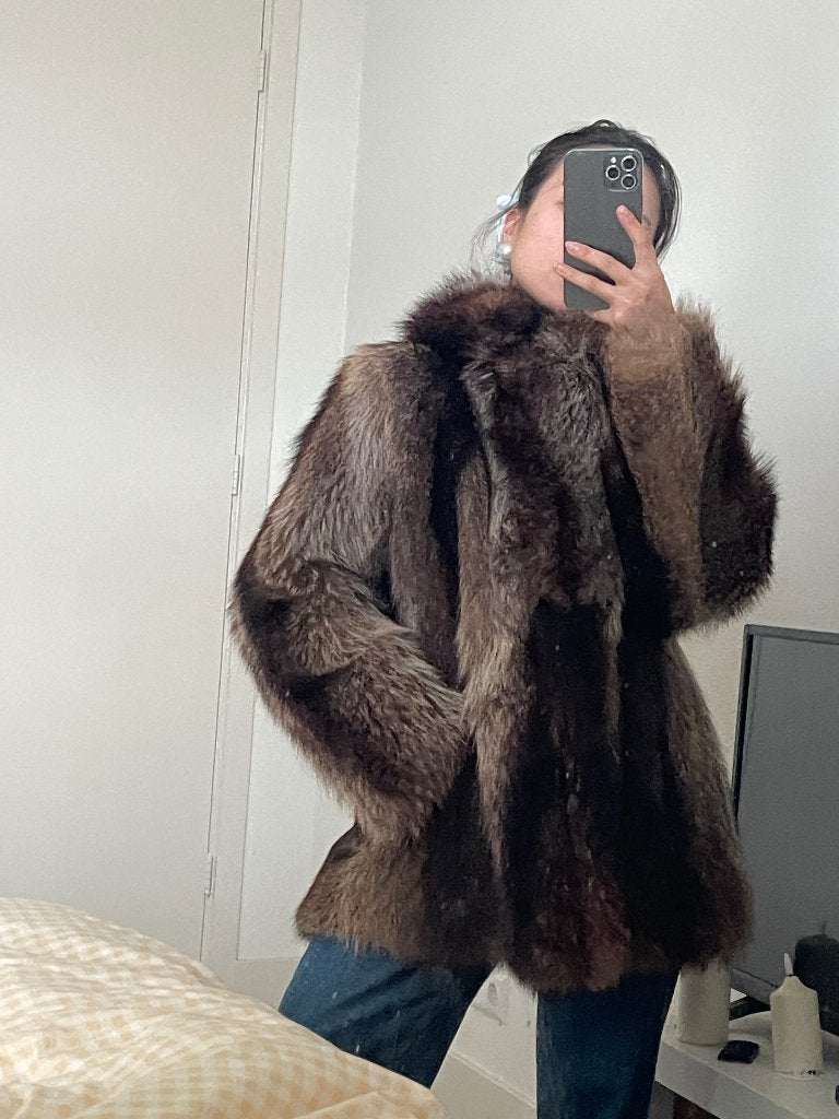 Echte bontjas/ real fur coat, Kleding | Dames, Ophalen of Verzenden, Gedragen, Maat 34 (XS) of kleiner, Bruin