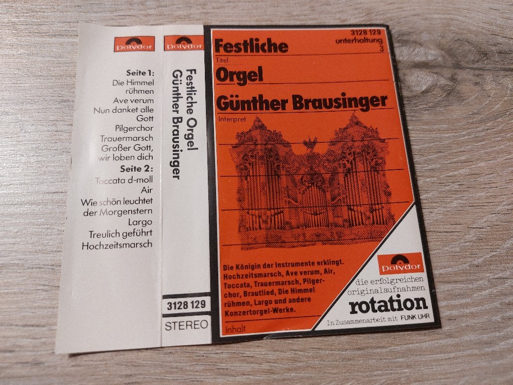 GÜNTHER BRAUSINGER - FESTLICHE ORGEL (MC), Overige genres, 1 bandje, Ophalen of Verzenden, Zo goed als nieuw