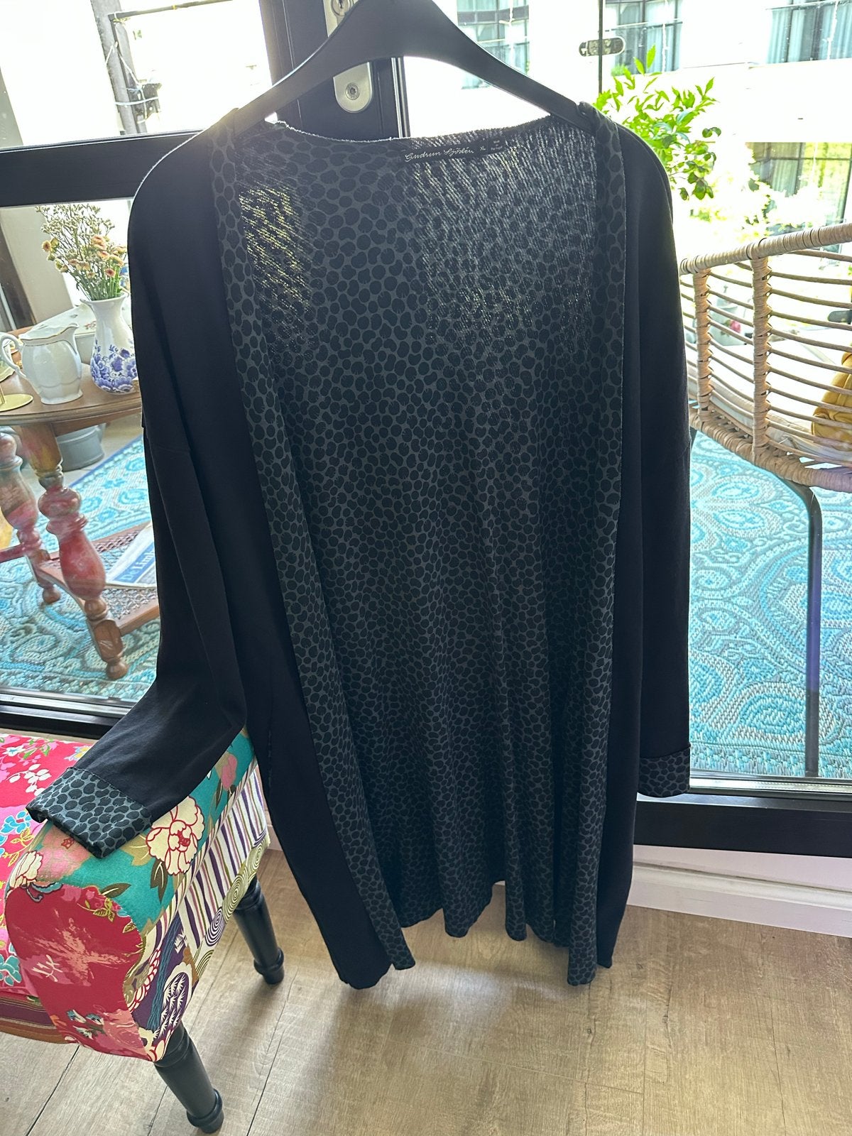 Gudrun Sjödén vest met print - Maat XL, Ophalen of Verzenden, Gedragen, Maat 46/48 (XL) of groter, Zwart
