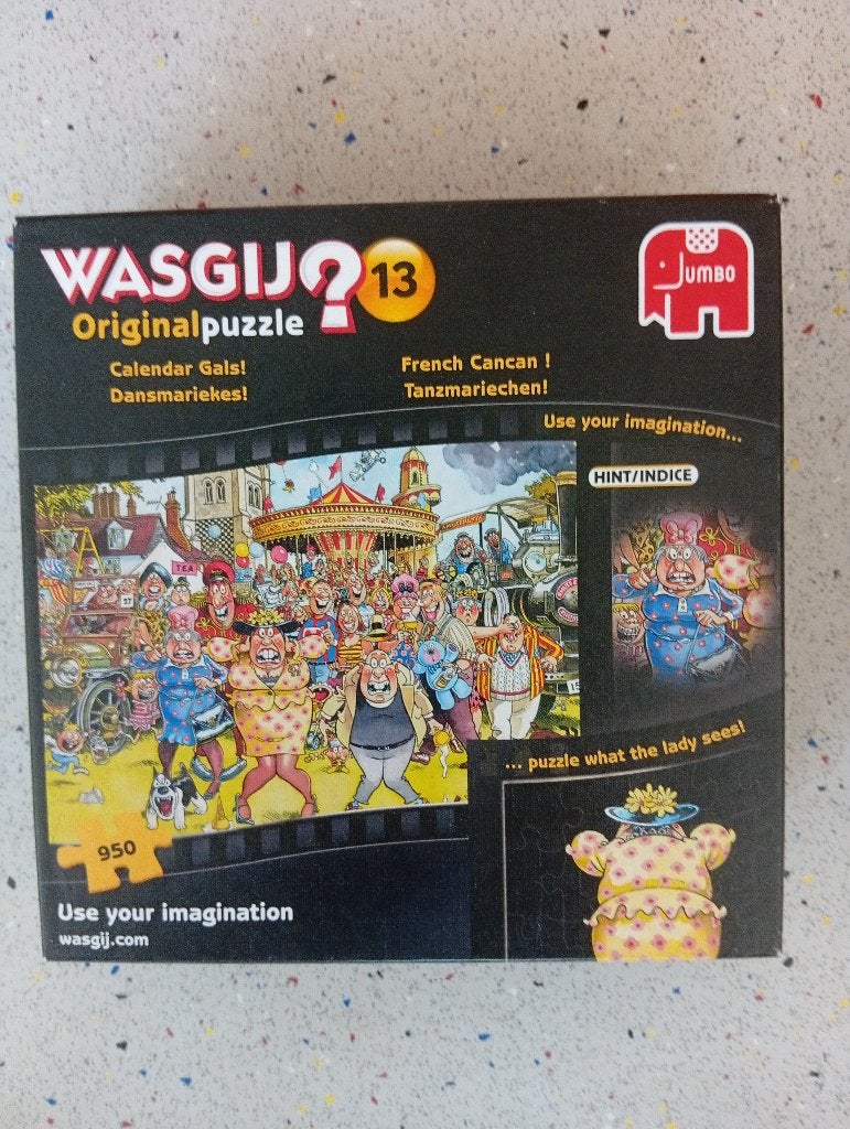 Wasgij puzzel original 13 Dansmariekes compleet 950 stukjes, Ophalen of Verzenden, 500 t/m 1500 stukjes, Gebruikt, Legpuzzel