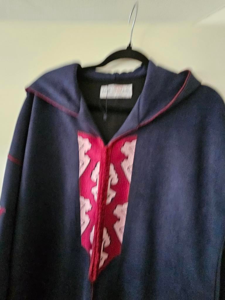 Nieuwe Marokkaanse Djellaba met borduursel, Kleding | Dames, Gelegenheidskleding, Overige typen, Blauw, Maat 46/48 (XL) of groter