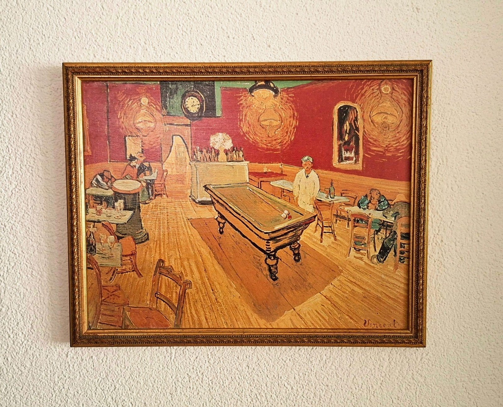 De Nachtcafé - Van Gogh reproductie, Doek, Expressionistisch, Ophalen of Verzenden, Print