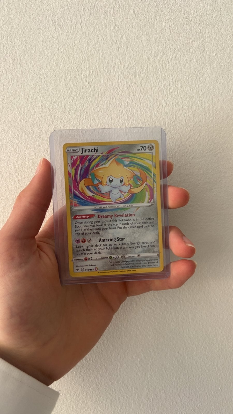 Jirachi Pokémon Kaart - Dreamy Revelation, Ophalen of Verzenden, Zo goed als nieuw, Losse kaart
