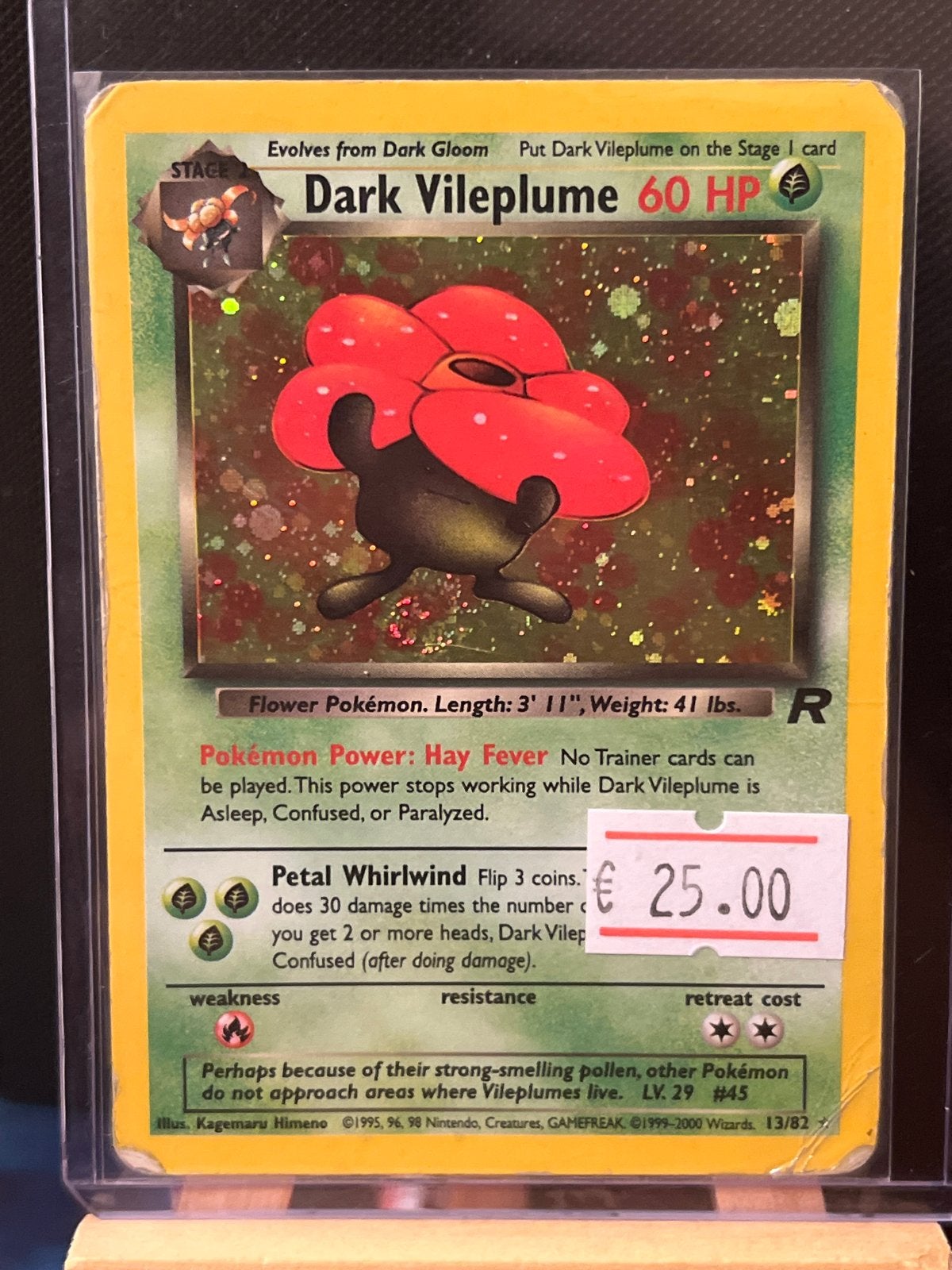 Pokémon Dark Vileplume 60 HP - Wizards 13/82, Hobby en Vrije tijd, Verzamelkaartspellen | Pokémon, Ophalen of Verzenden, Gebruikt