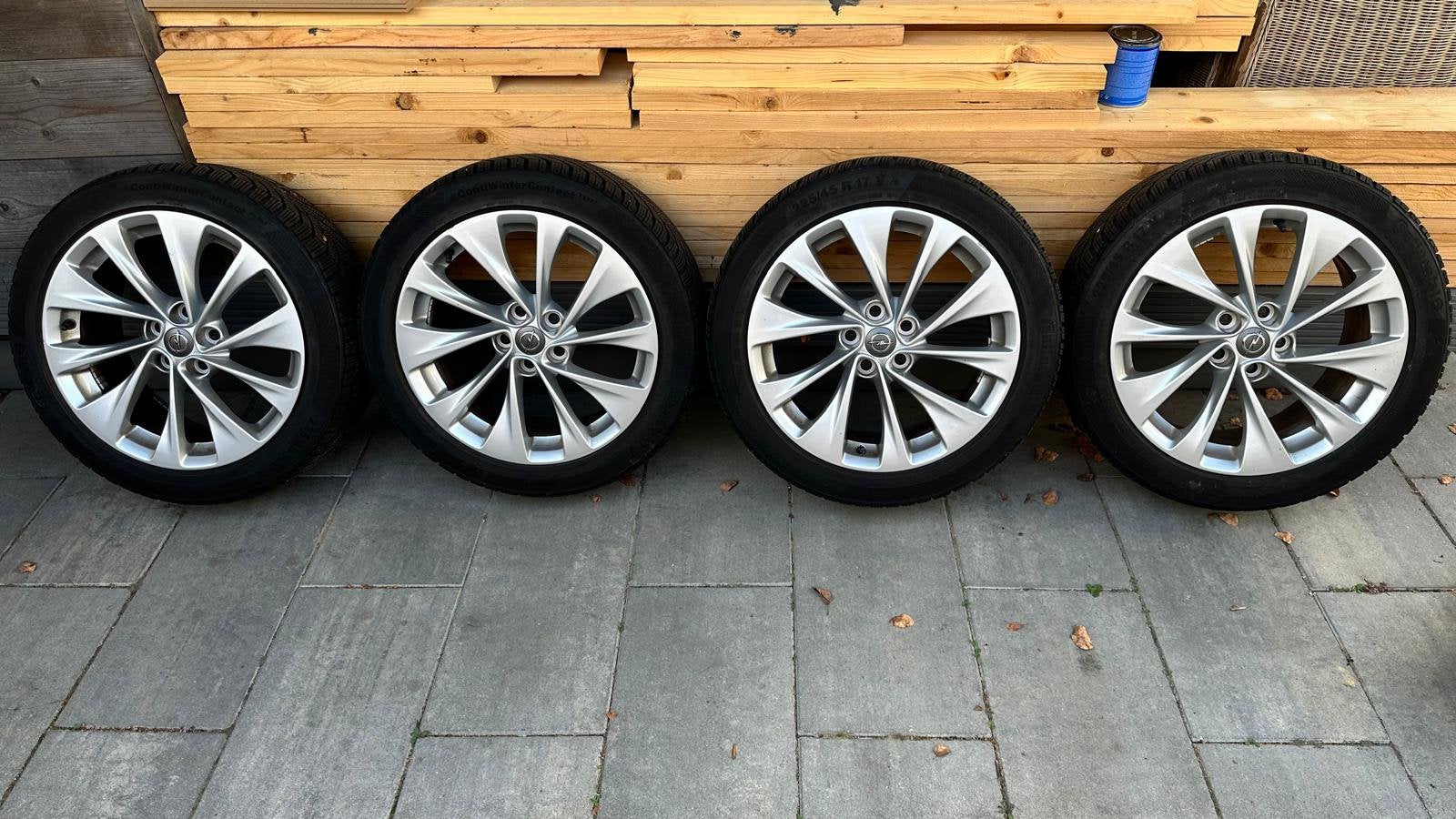 Set winterbanden op opel velgen, Auto-onderdelen, Ophalen, 17 inch, Winterbanden, 225 mm