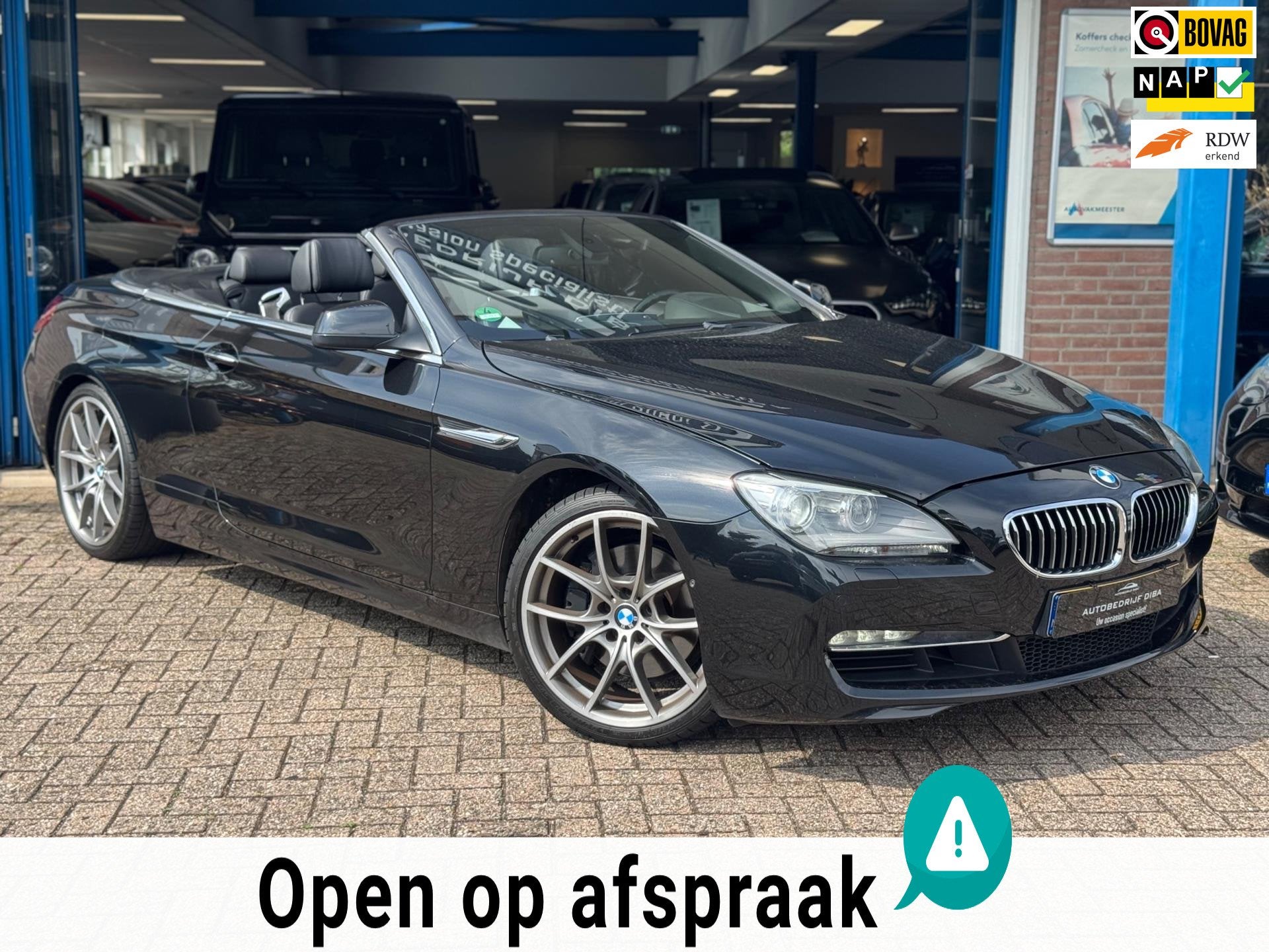 BMW 6-serie Cabrio 640i High Executive 2012 AUT NAVI FULL!, Auto's, BMW, Bedrijf, Te koop, 6-Serie, 360° camera, ABS, Achteruitrijcamera