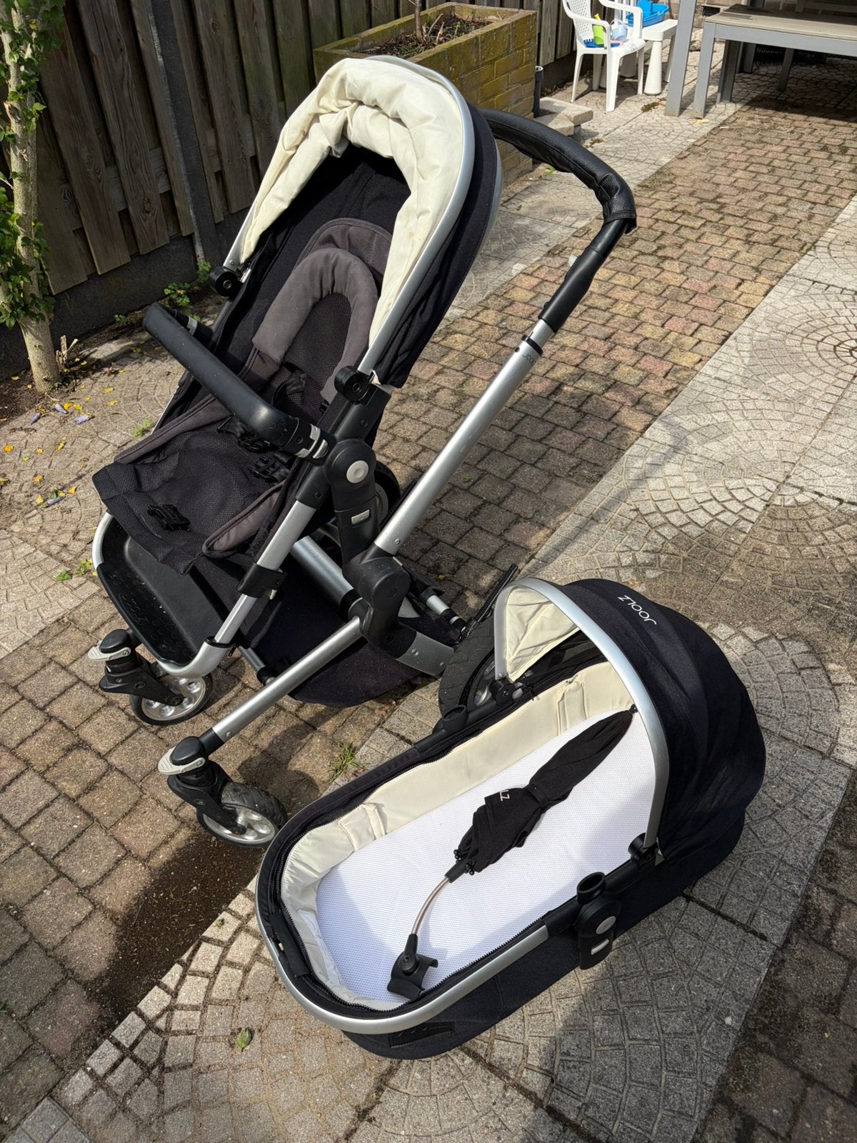 Joolz Day zwarte kinderwagen reiswieg+zitje en overige, Ophalen, Zo goed als nieuw, Overige merken