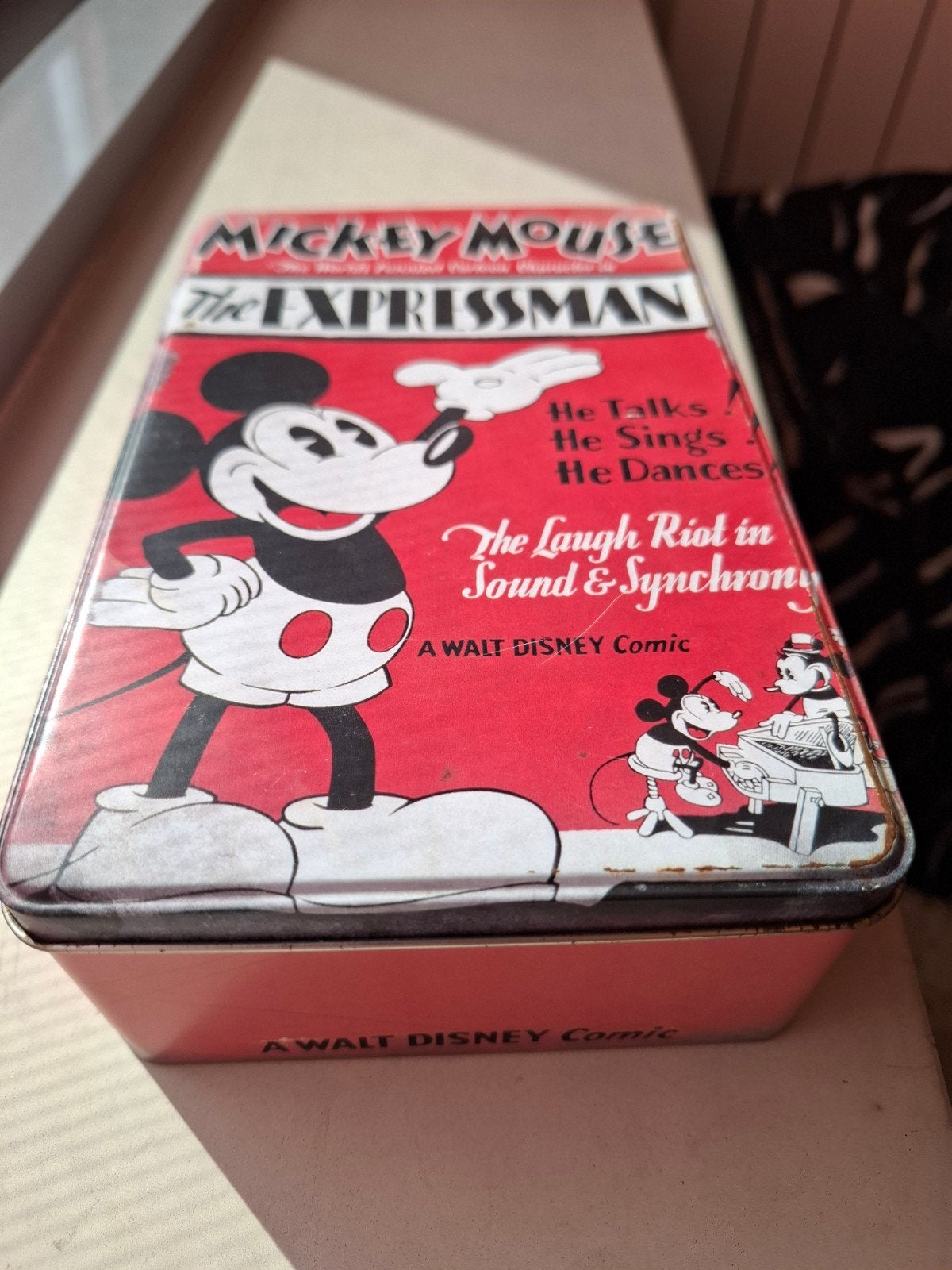 Blikken trommel van Disney (Mickey Mouse), Ophalen of Verzenden, Overige figuren, Gebruikt, Overige typen