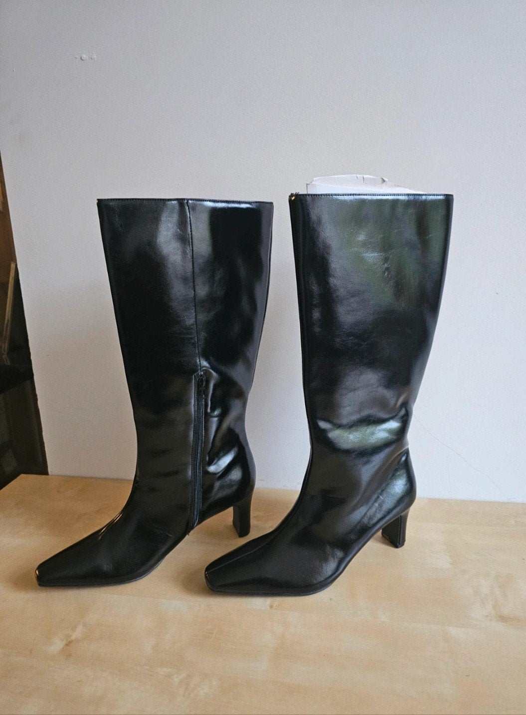 Bonprix Black Knee-High Heeled Boots – Size 39, Kleding | Dames, Ophalen of Verzenden, Nieuw, Zwart, Hoge laarzen