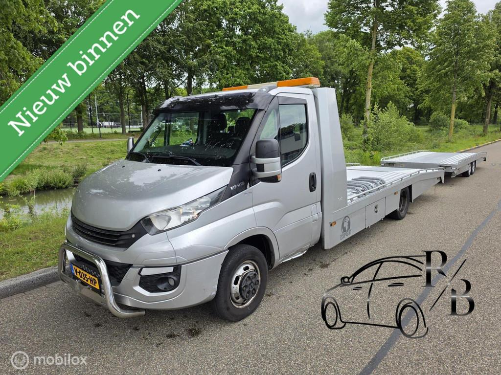 Iveco Daily 50C21 3.0 410 OPRIJWAGEN + TIJHOF AUTOAMBULANCE, Auto's, Automaat, Stof, Gebruikt, Euro 6