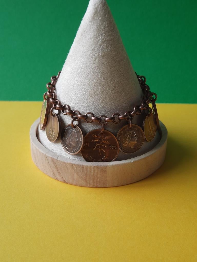 Juliana Centen en Stuivers Armband. 19cm, Sieraden, Tassen en Uiterlijk, Bruin, IJzer of Staal, Ophalen of Verzenden, Zo goed als nieuw
