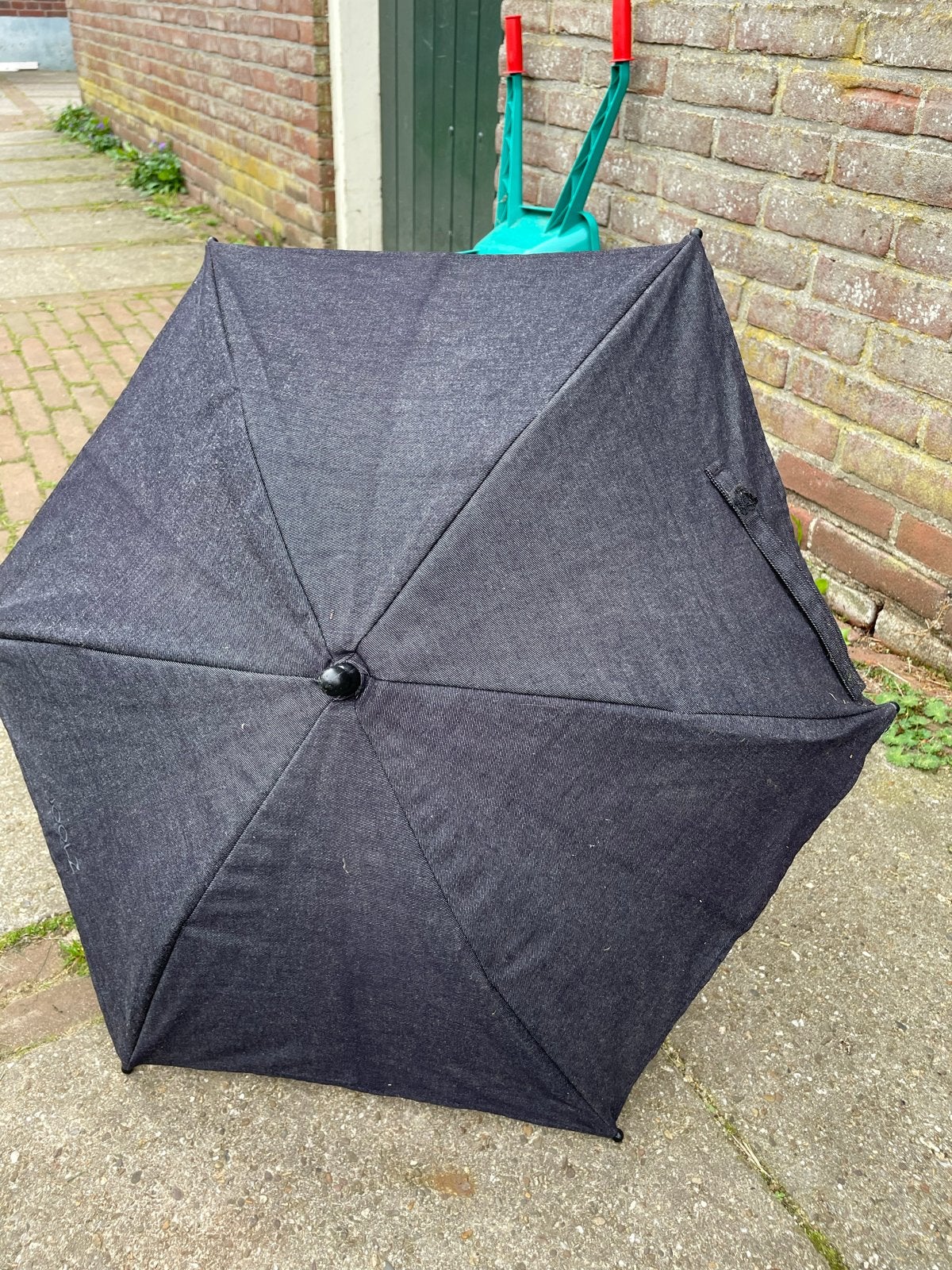 Kinderwagen parasol - donker blauw, Ophalen of Verzenden, Gebruikt, Zwart